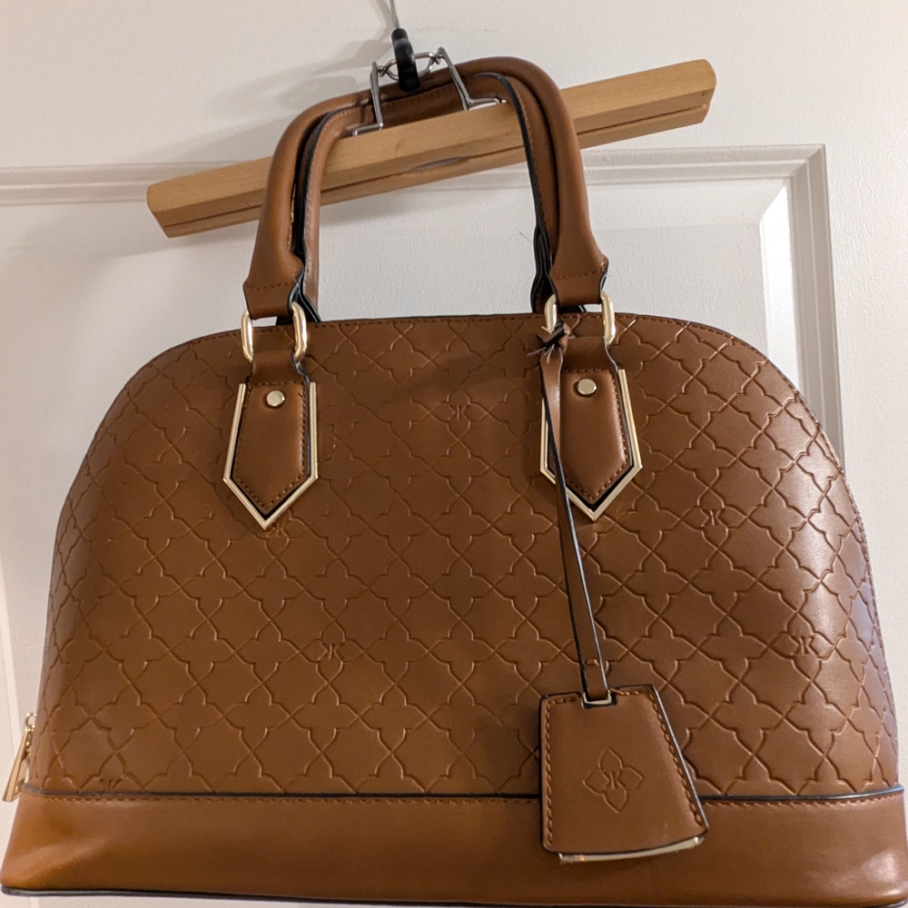Kelly & Katie Tan Embossed Satchel